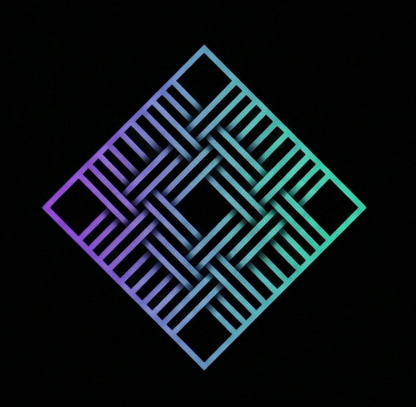 Signal Loom logo - geometric weave mark in an Iris Violet to Cyan Loom gradient
